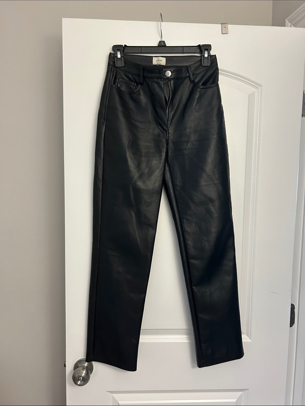 Wilfred Black Faux-Leather High-Waist Pants